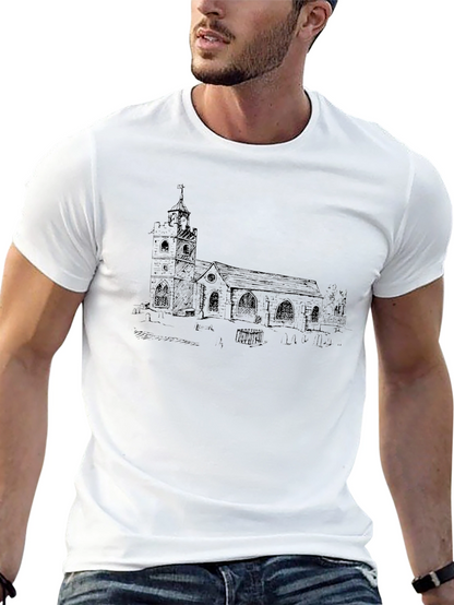 Church Sketch Black T-Shirt