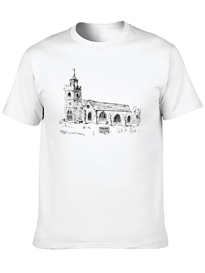 Church Sketch Black T-Shirt