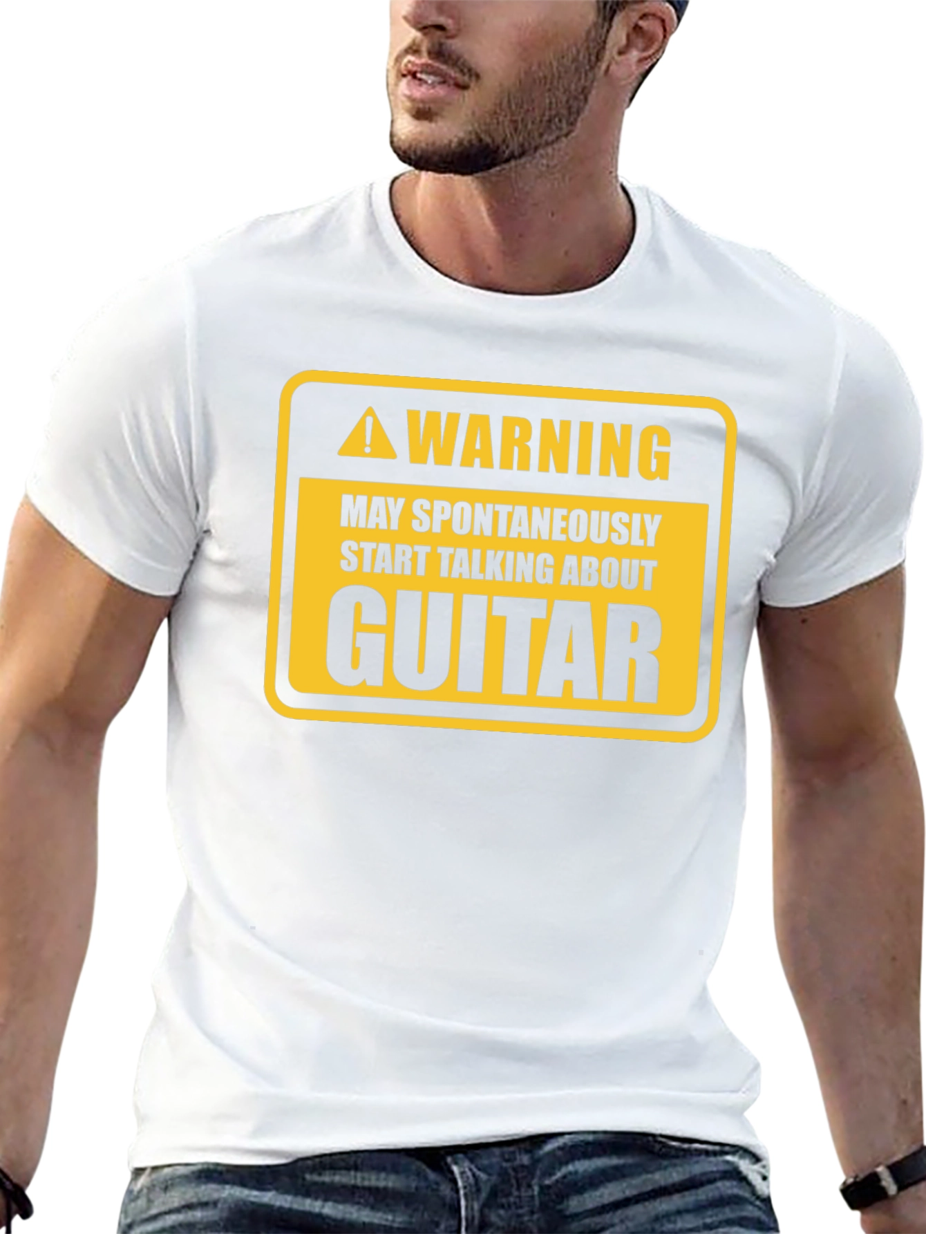 Warning Guitar Spontaneous Humor Tee