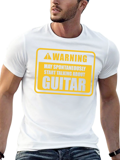 Warning Guitar Spontaneous Humor Tee