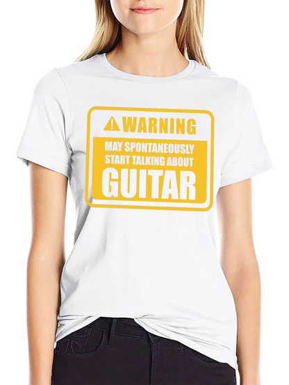 Warning Guitar Spontaneous Humor Tee