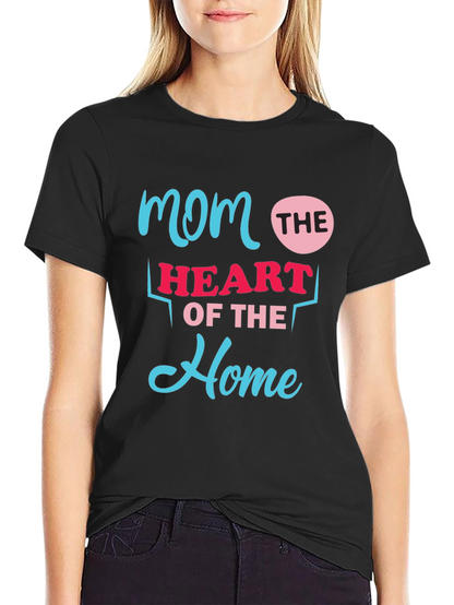 Mom The Heart Of The Home Black T-Shirt
