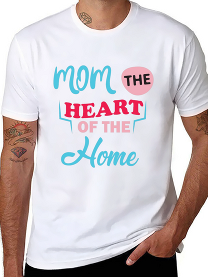 Mom The Heart Of The Home Black T-Shirt