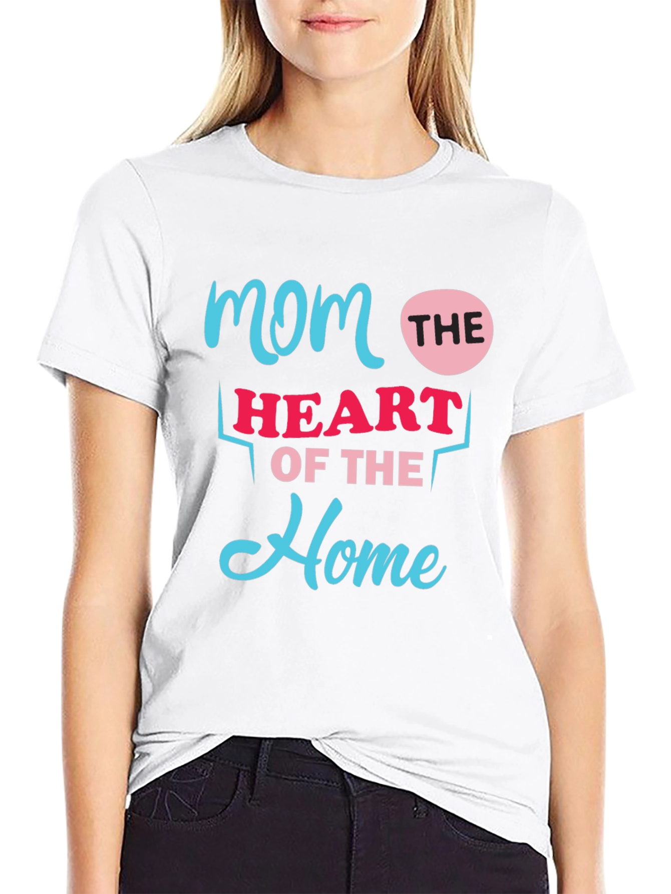 Mom The Heart Of The Home Black T-Shirt