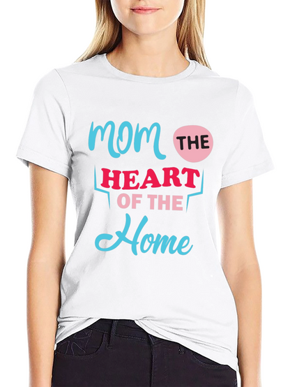 Mom The Heart Of The Home Black T-Shirt