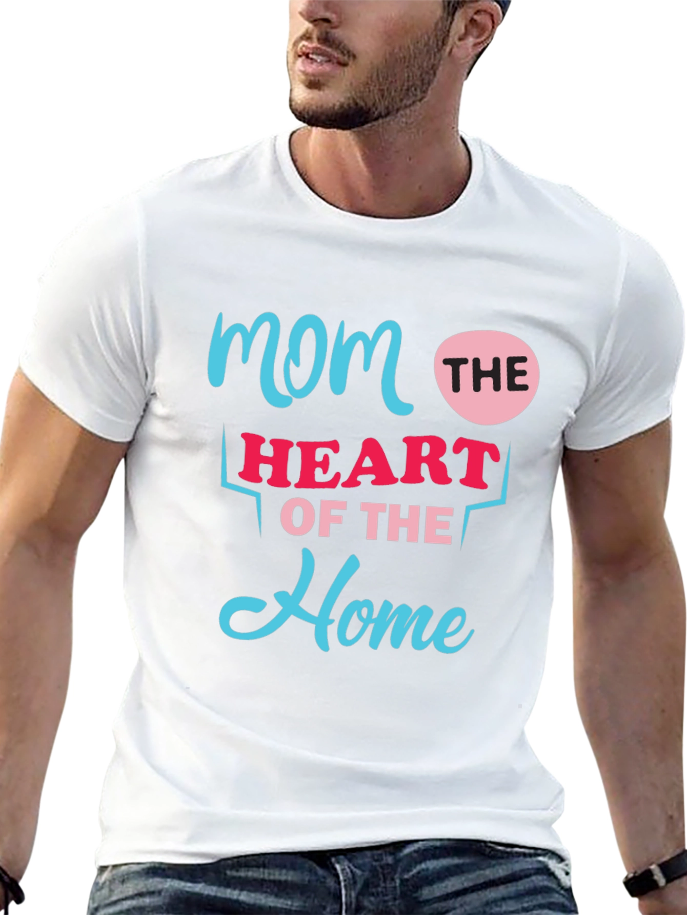 Mom The Heart Of The Home Black T-Shirt