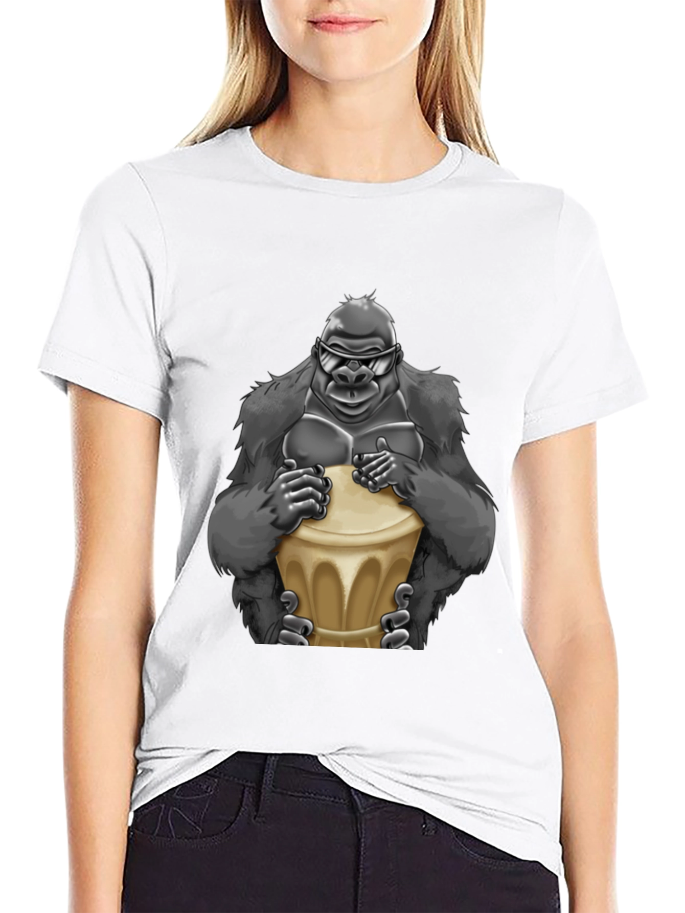 Cool Gorilla Bongo Drummer T-Shirt