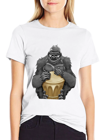 Cool Gorilla Bongo Drummer T-Shirt