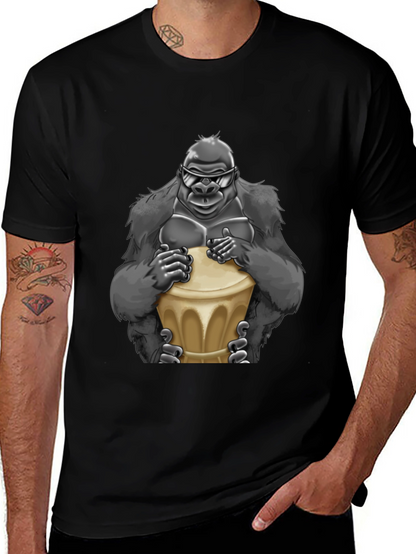 Cool Gorilla Bongo Drummer T-Shirt
