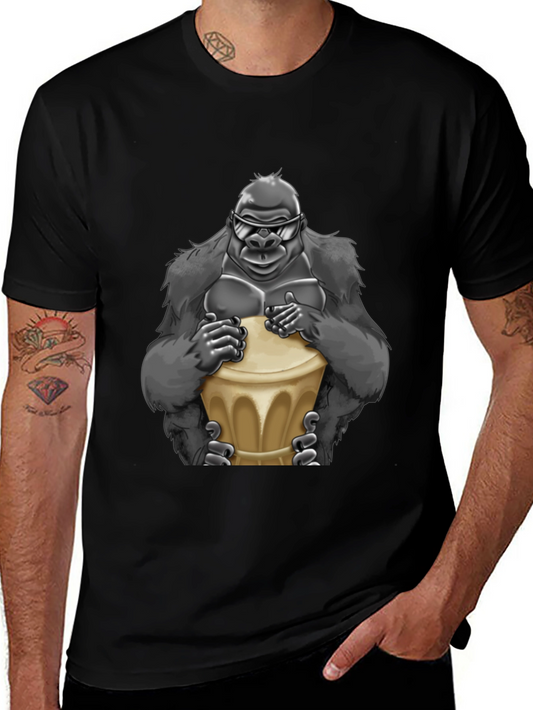 Cool Gorilla Bongo Drummer T-Shirt