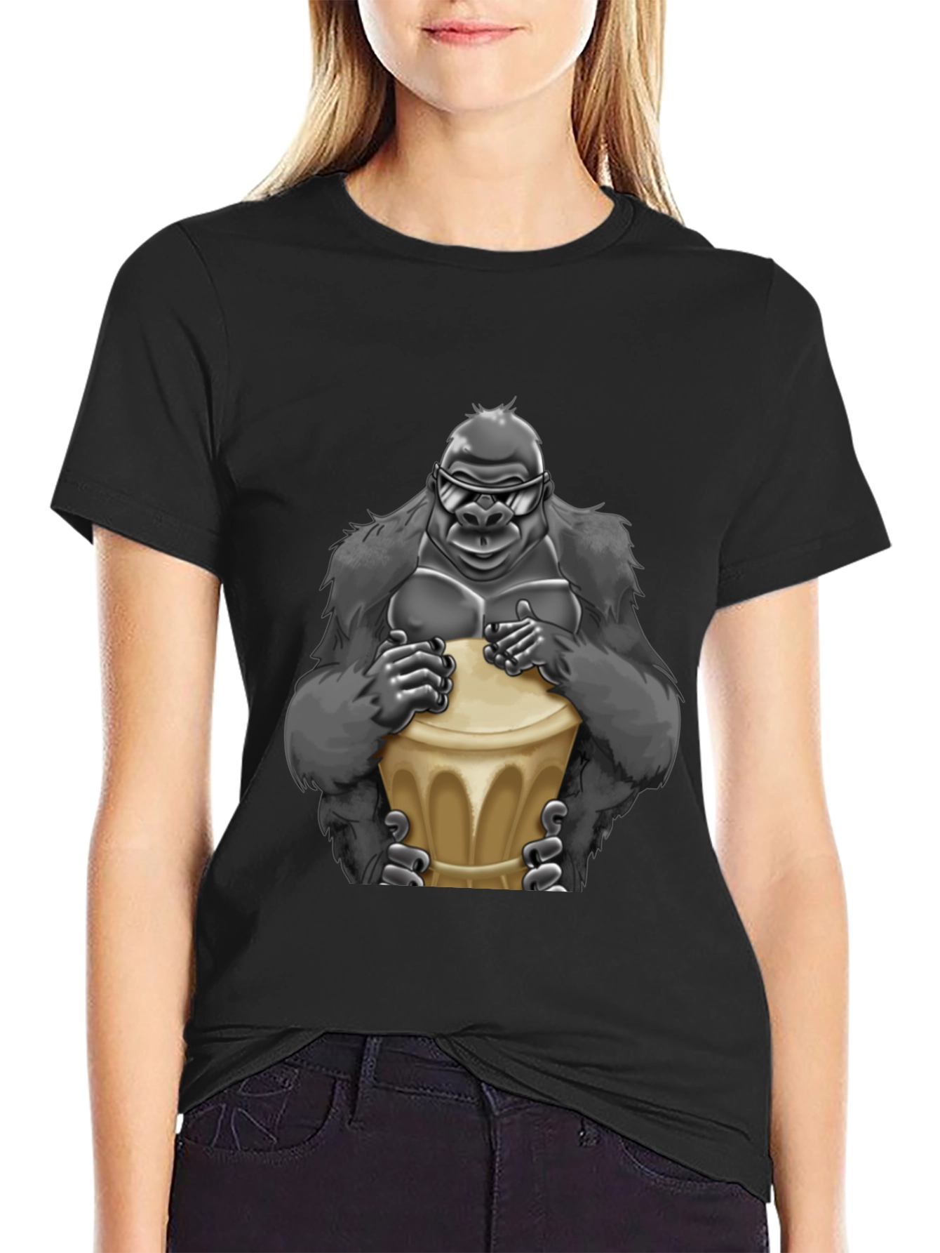 Cool Gorilla Bongo Drummer T-Shirt
