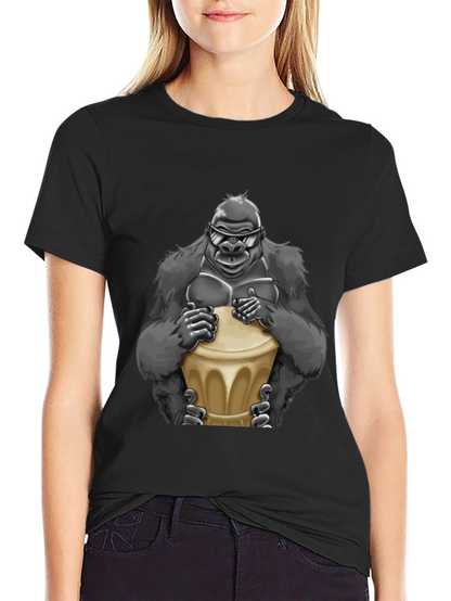 Cool Gorilla Bongo Drummer T-Shirt