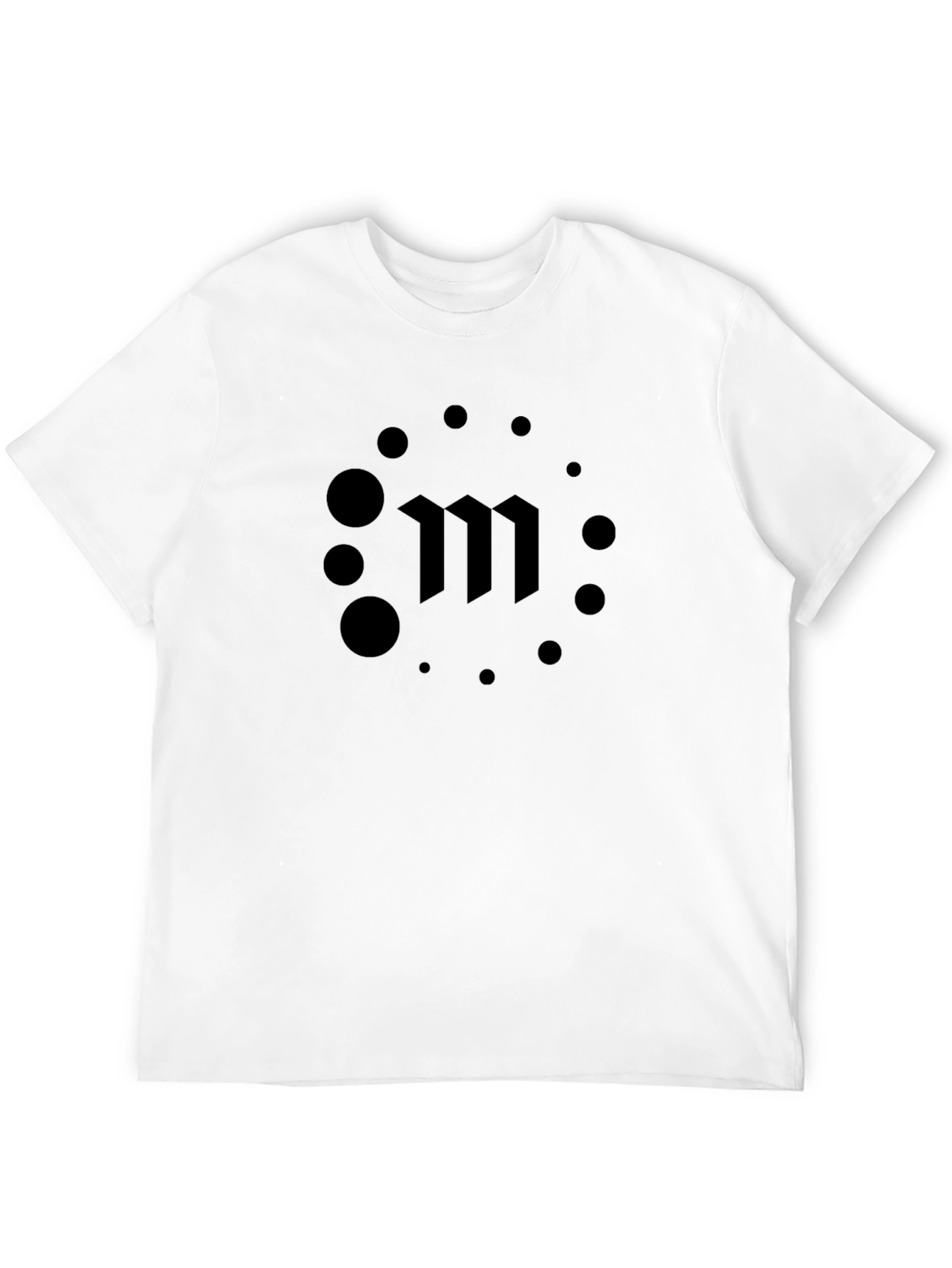 Mens Black T-Shirt with Modern M Logo