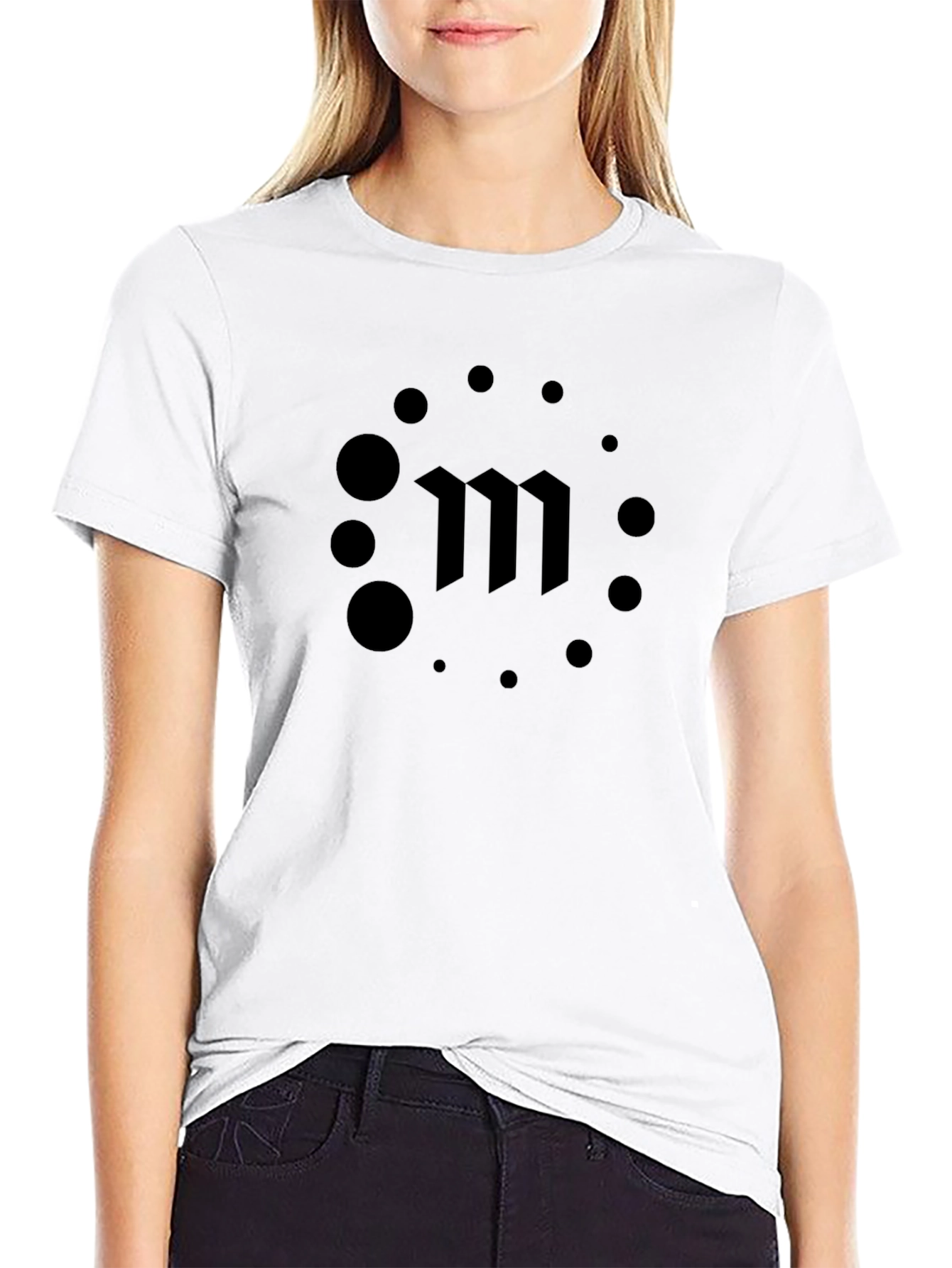 Mens Black T-Shirt with Modern M Logo