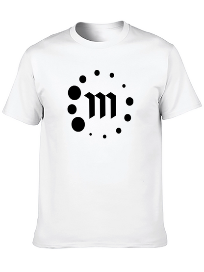 Mens Black T-Shirt with Modern M Logo