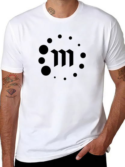 Mens Black T-Shirt with Modern M Logo