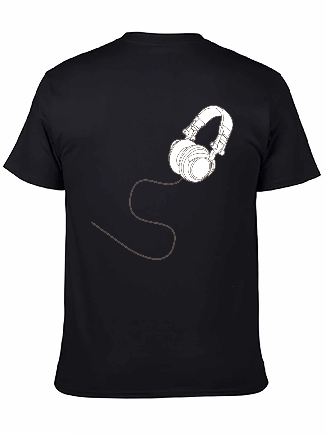 Headphone Graphic T-Shirt - Stylish Black Tee