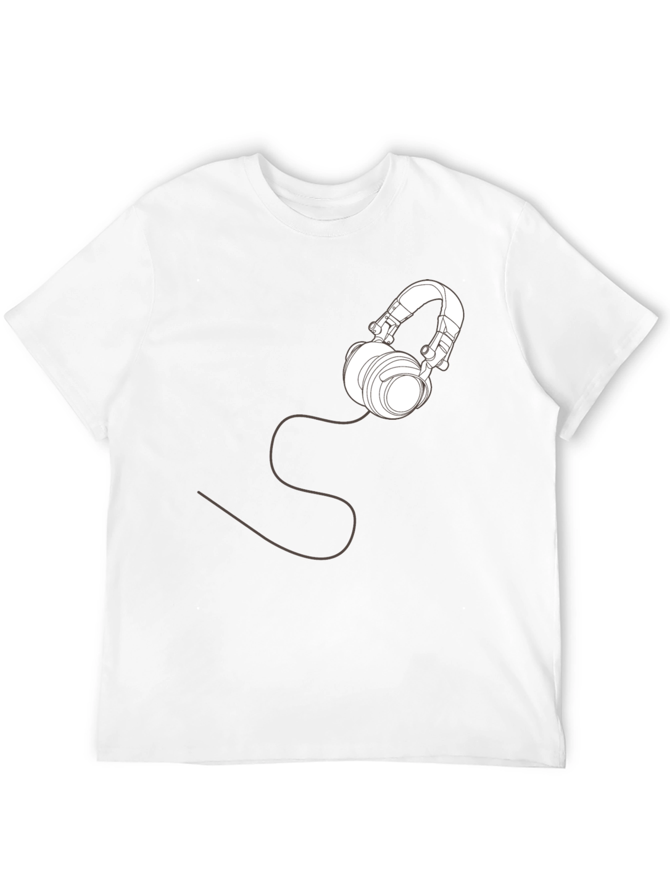 Headphone Graphic T-Shirt - Stylish Black Tee