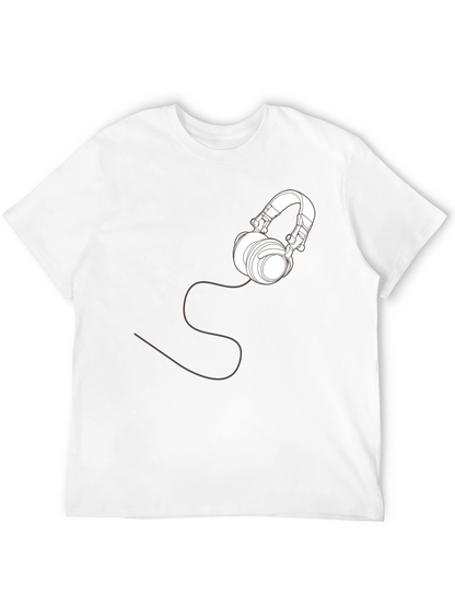 Headphone Graphic T-Shirt - Stylish Black Tee