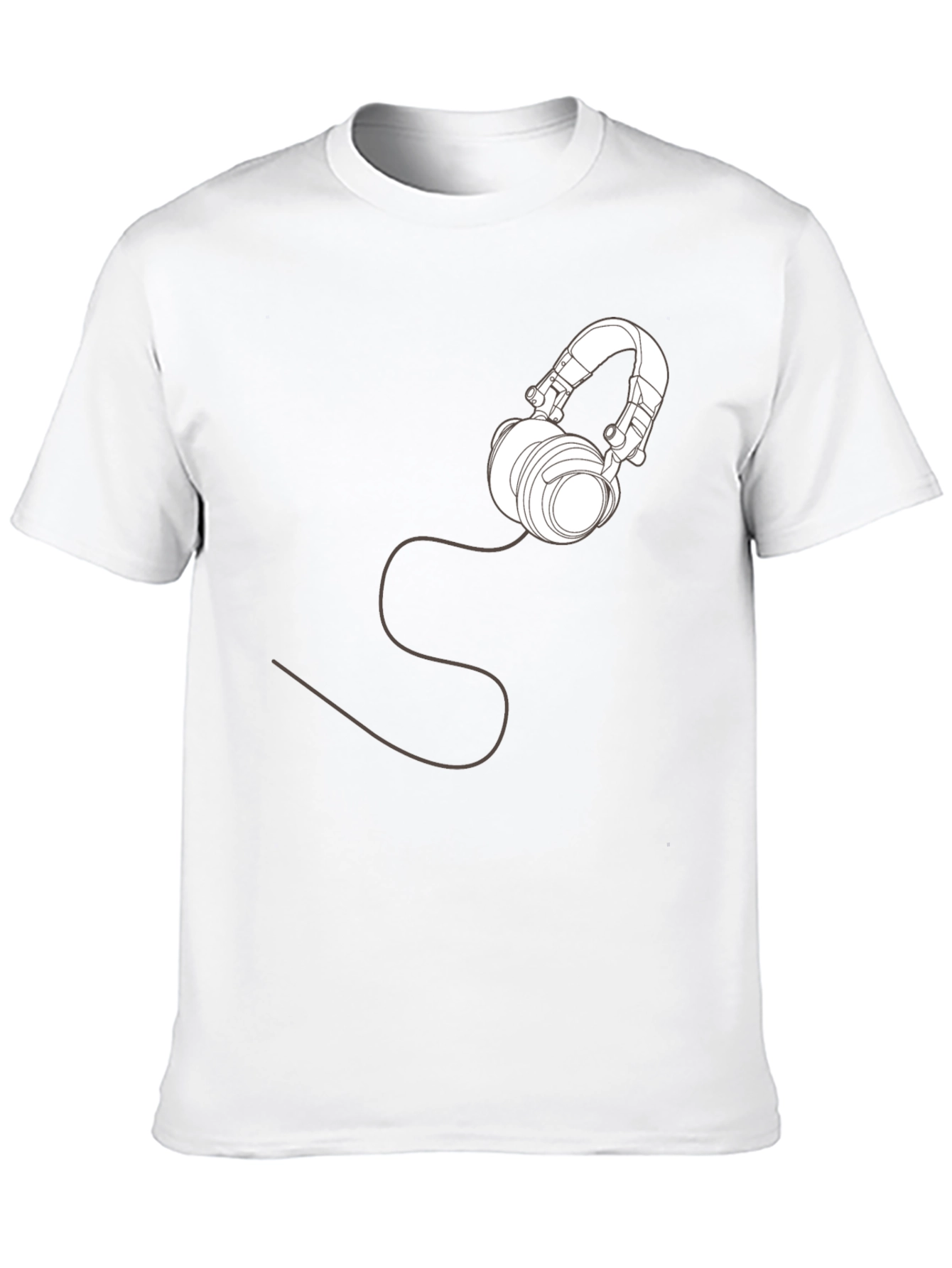 Headphone Graphic T-Shirt - Stylish Black Tee
