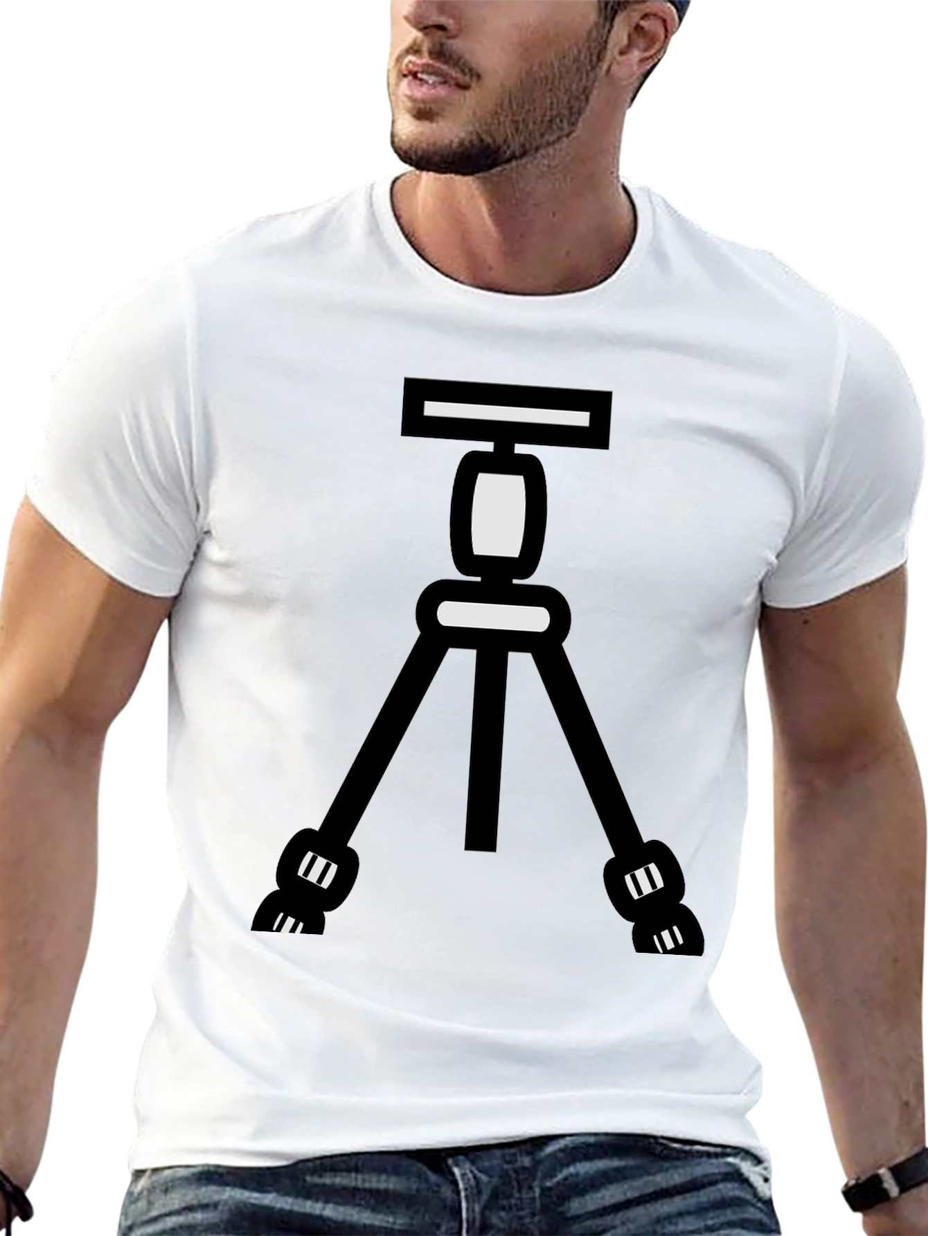 Cool Camera Tripod Graphic Tee - Black