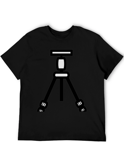 Cool Camera Tripod Graphic Tee - Black