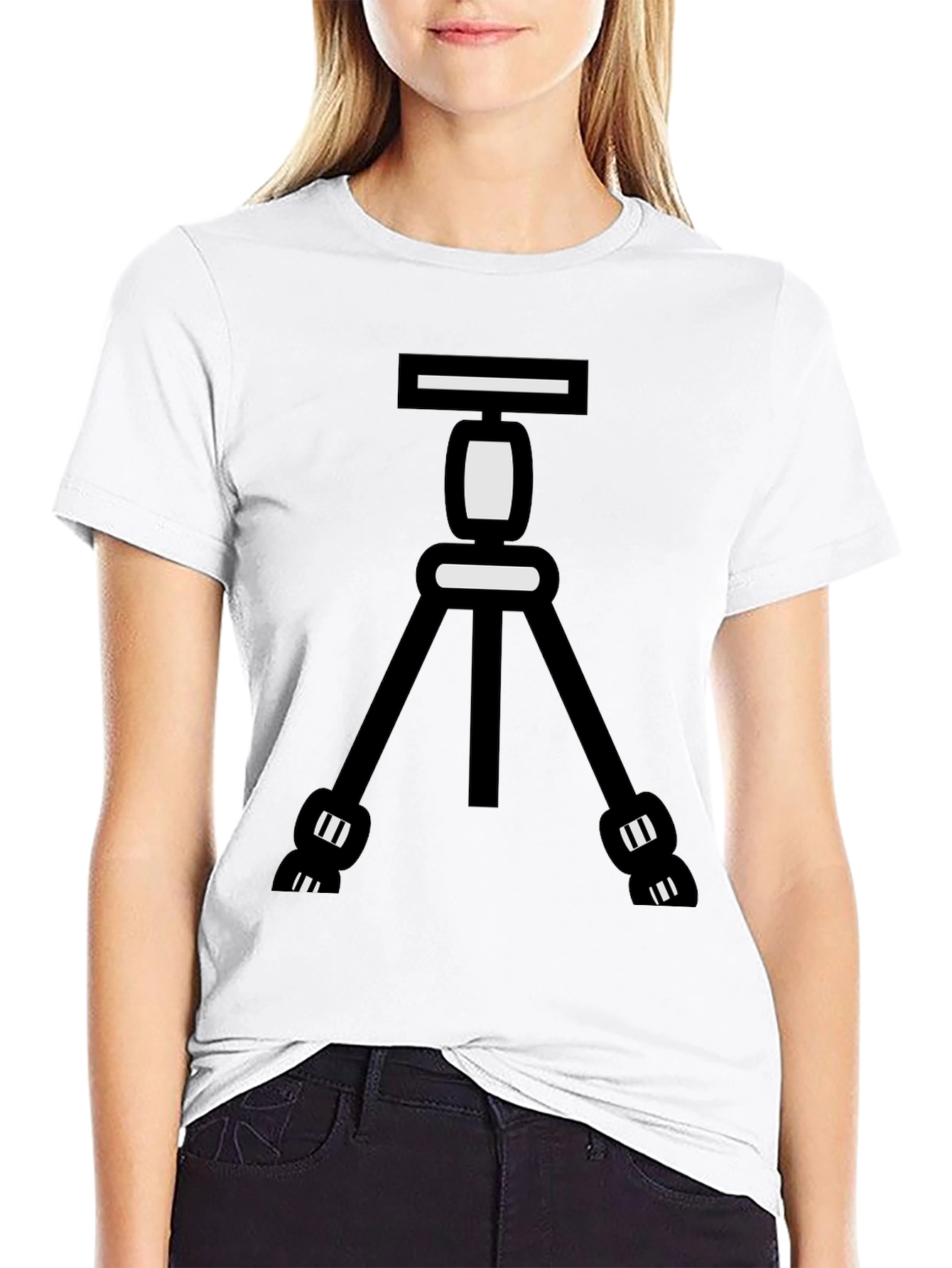 Cool Camera Tripod Graphic Tee - Black