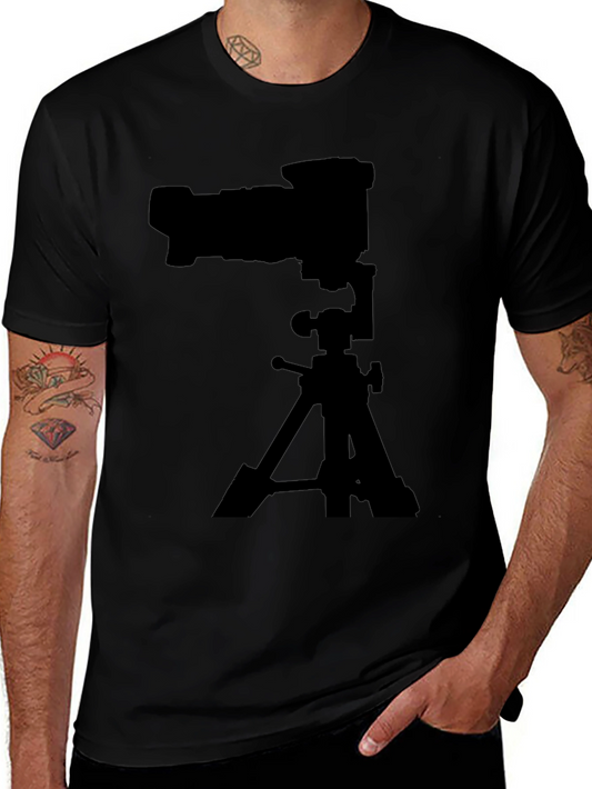 Camera on Tripod Black Graphic Tee