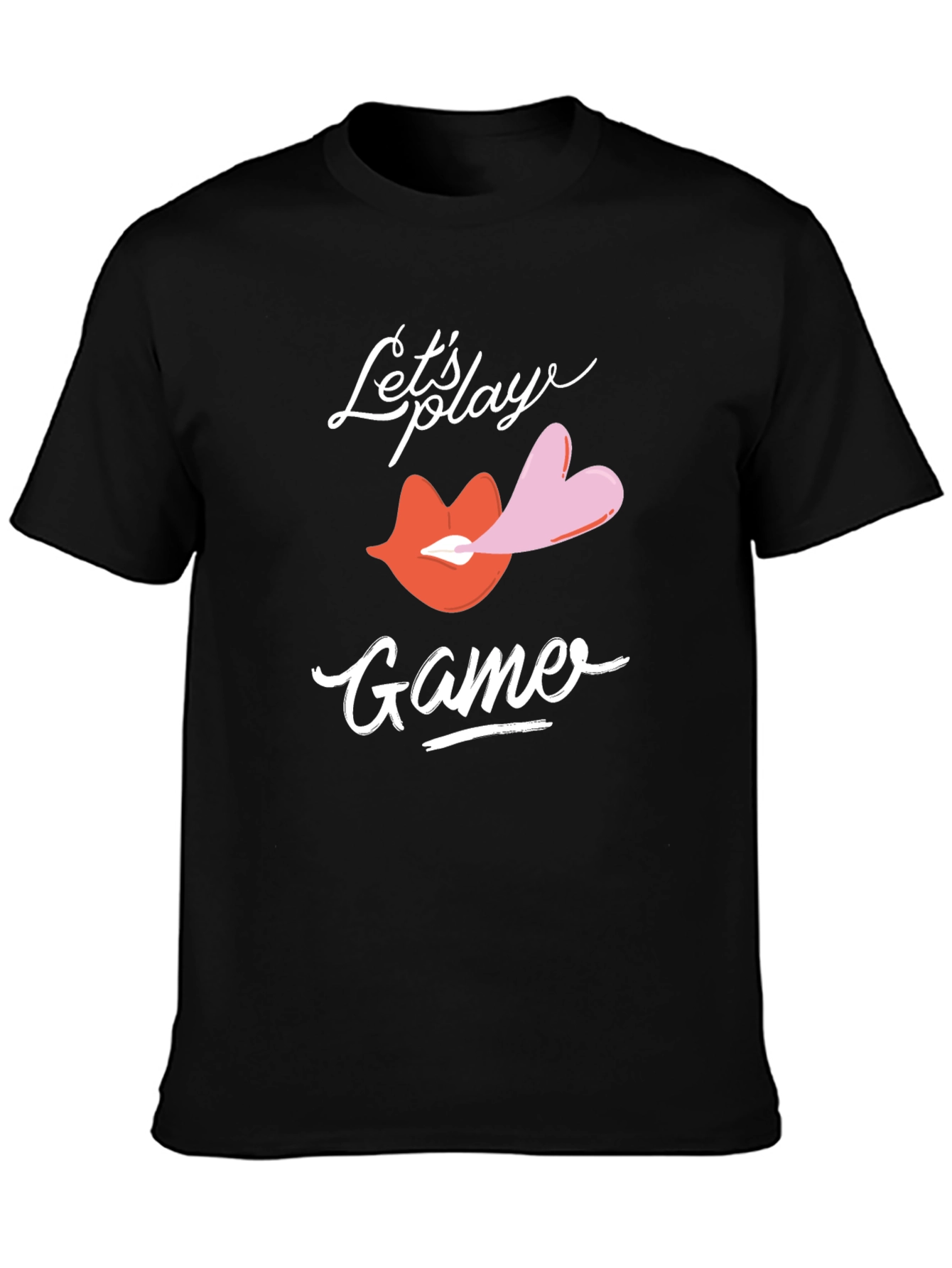 Lets Play Game T-Shirt Lips & Heart
