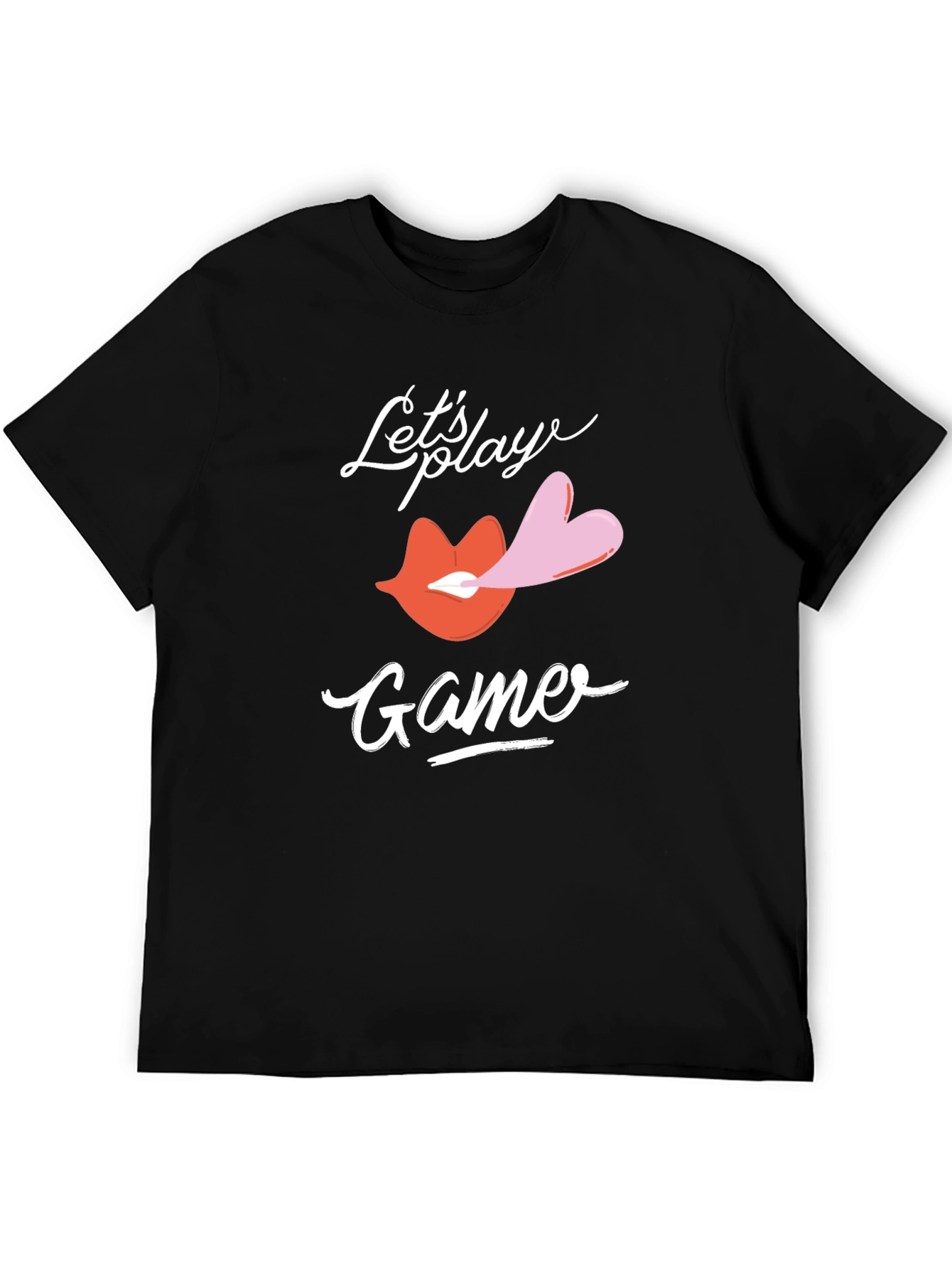 Lets Play Game T-Shirt Lips & Heart