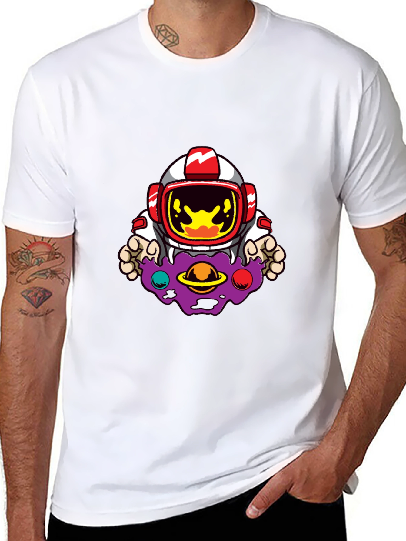 Astronaut Galaxy Graphic Black T-Shirt