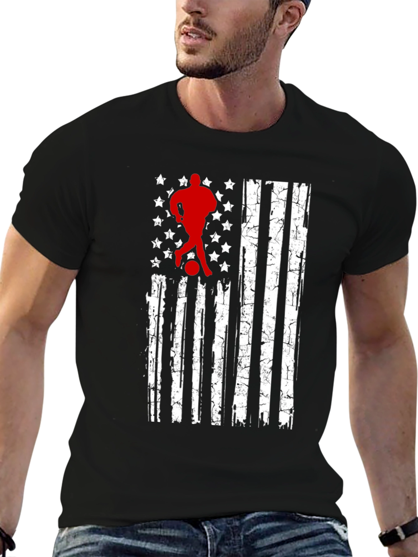 Soccer USA Flag T-Shirt - Patriotic Graphic Tee