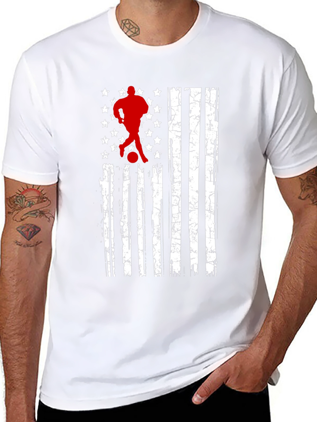 Soccer USA Flag T-Shirt - Patriotic Graphic Tee
