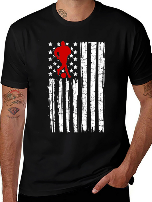 Soccer USA Flag T-Shirt - Patriotic Graphic Tee