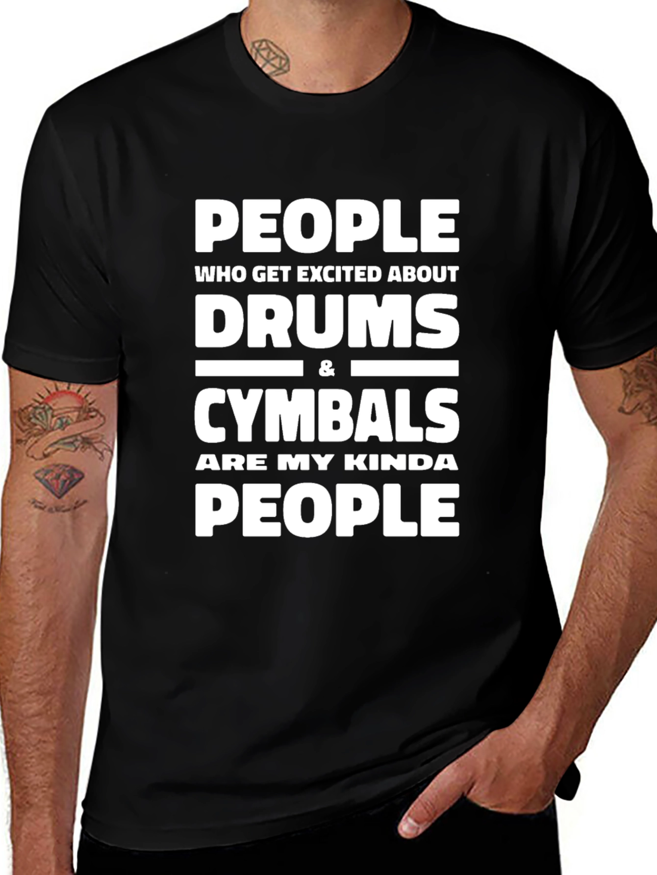 Drum & Cymbal Enthusiast T-Shirt - Black