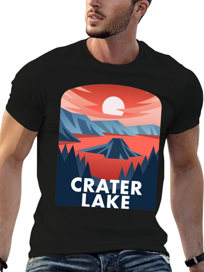 Crater Lake Graphic T-Shirt - Nature Inspired Design