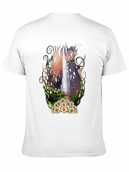 Waterfall & Daisy Graphic Black Tee