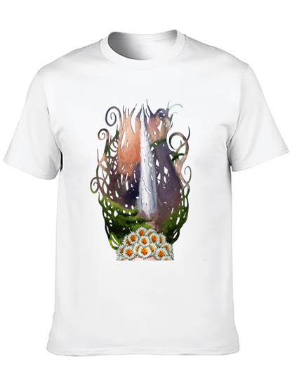 Waterfall & Daisy Graphic Black Tee