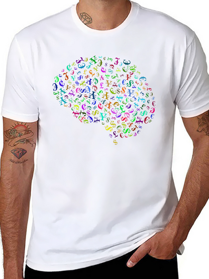 Brain Currency Symbol Graphic Tee - Black