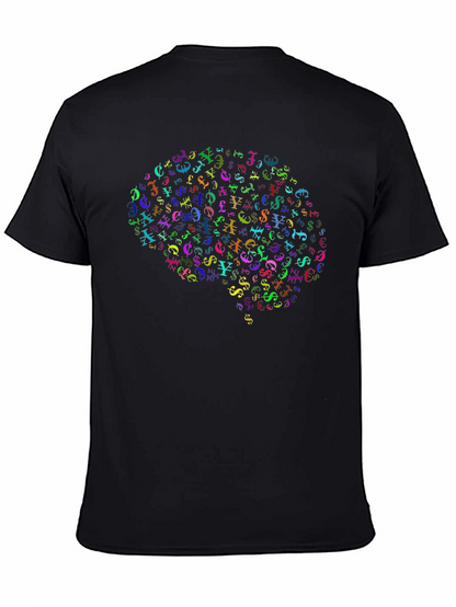 Brain Currency Symbol Graphic Tee - Black