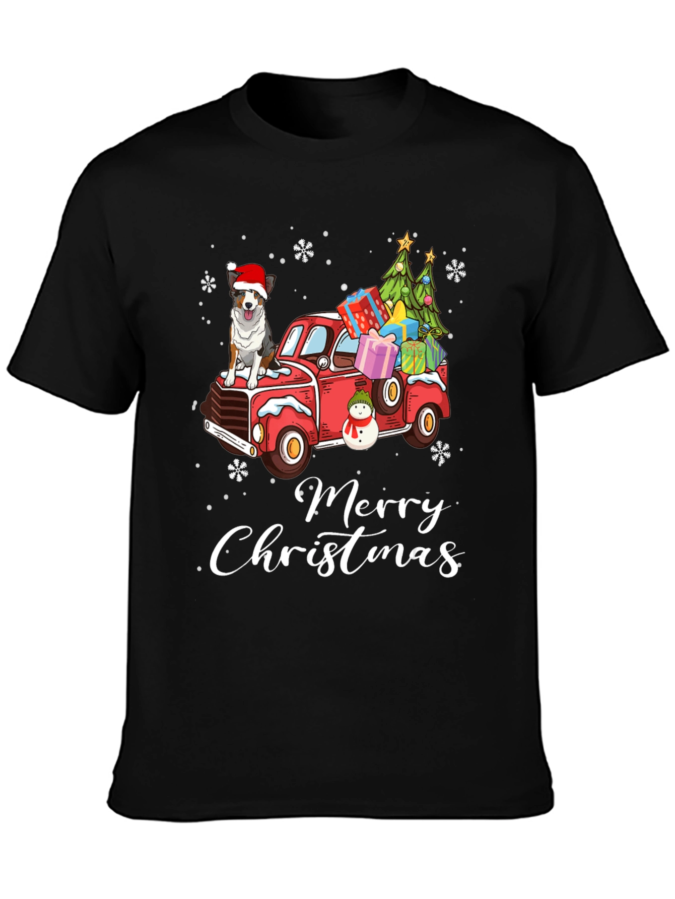 Merry Christmas Dog Truck T-Shirt