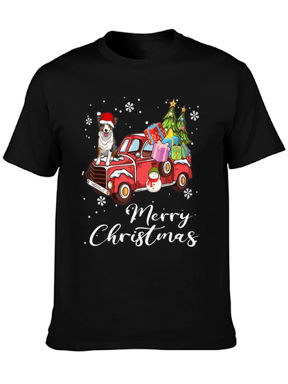 Merry Christmas Dog Truck T-Shirt