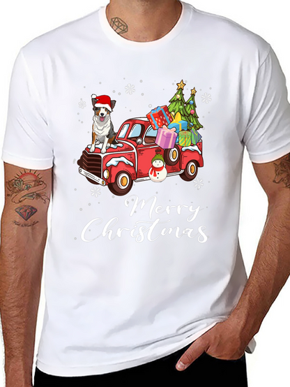 Merry Christmas Dog Truck T-Shirt