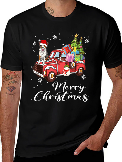 Merry Christmas Dog Truck T-Shirt