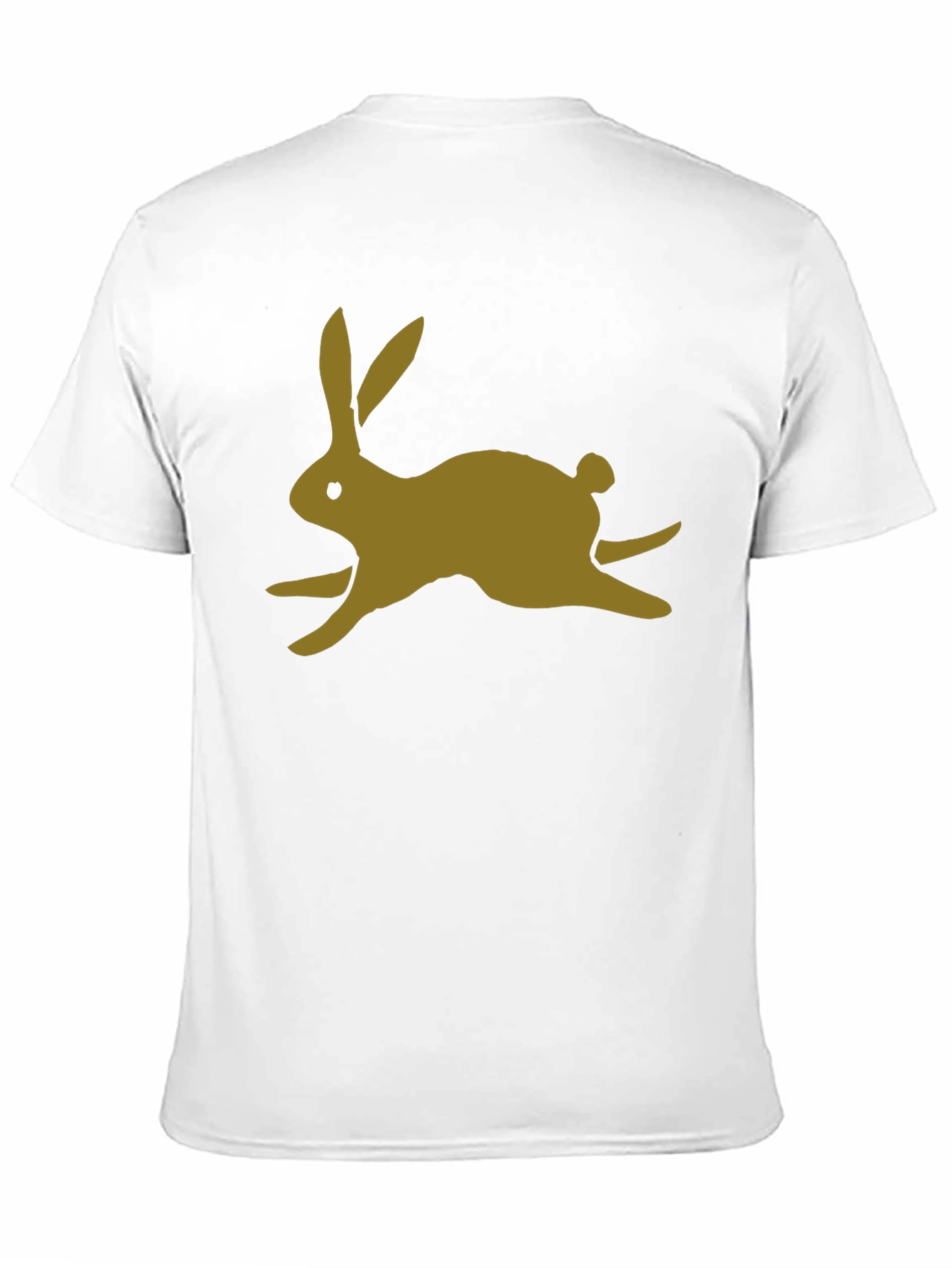 Black T-Shirt with Gold Rabbit Print