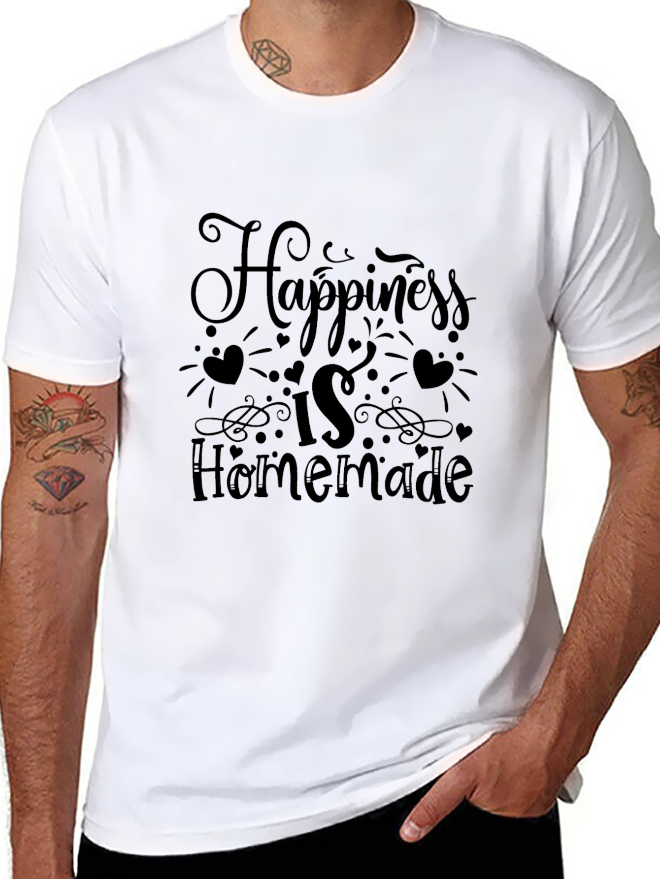 Happiness is Homemade Black Graphic Tee