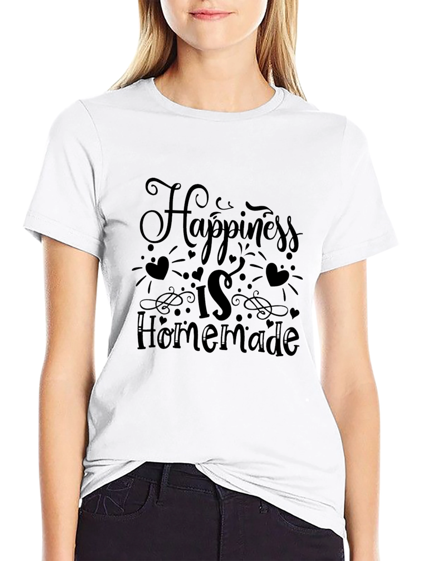 Happiness is Homemade Black Graphic Tee
