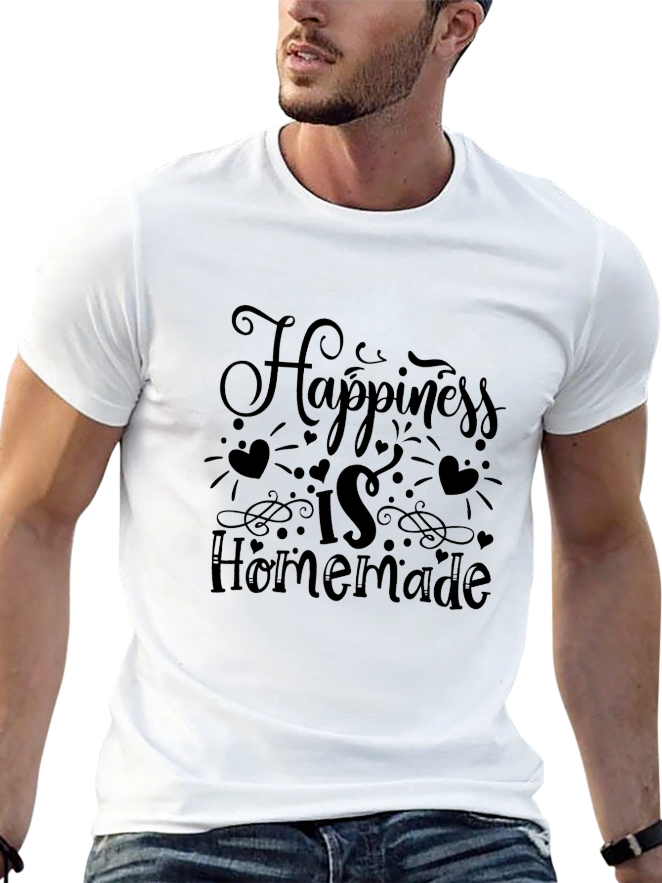 Happiness is Homemade Black Graphic Tee