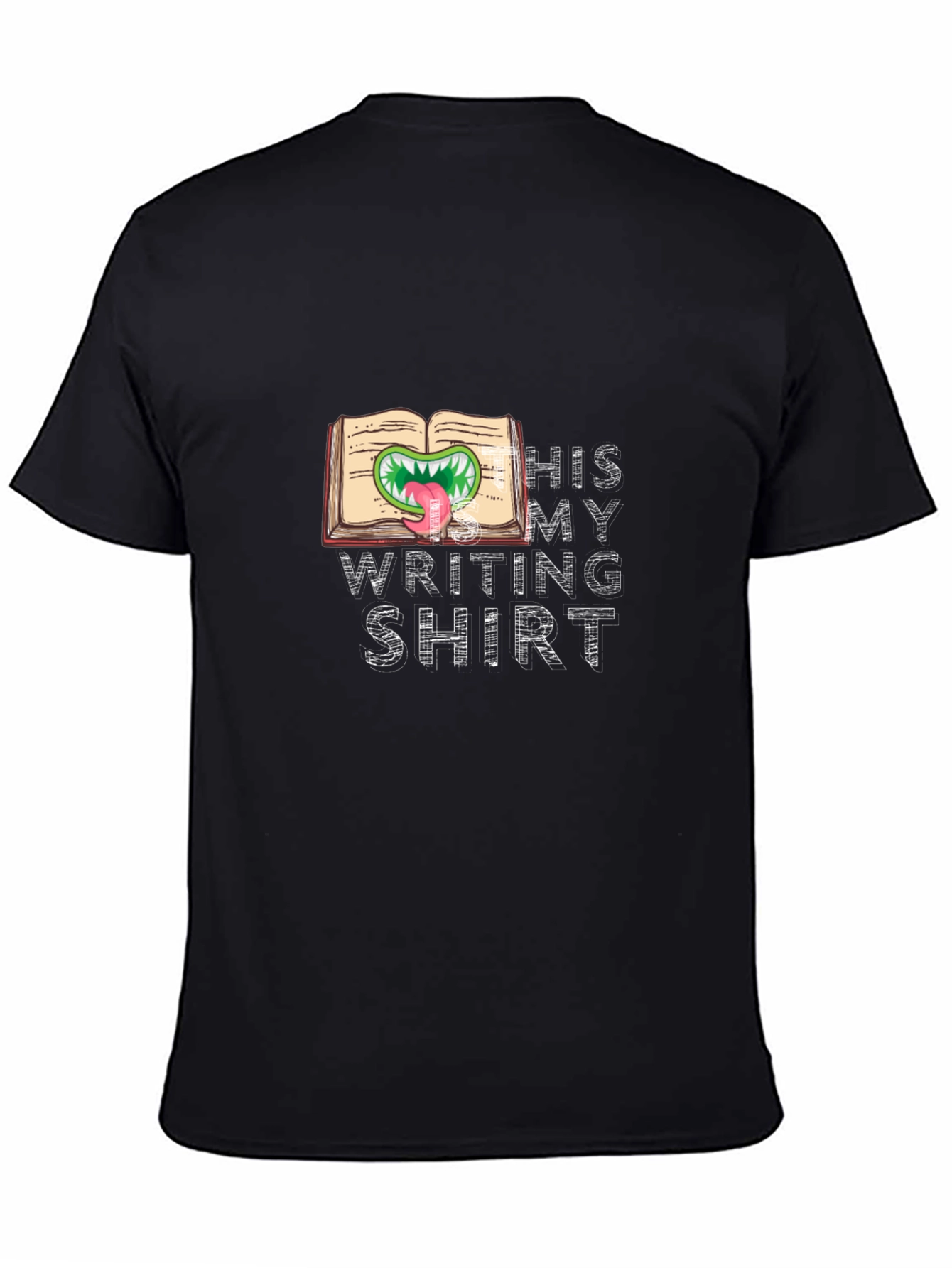 Monster Book Writing Shirt - Black Novelty Tee