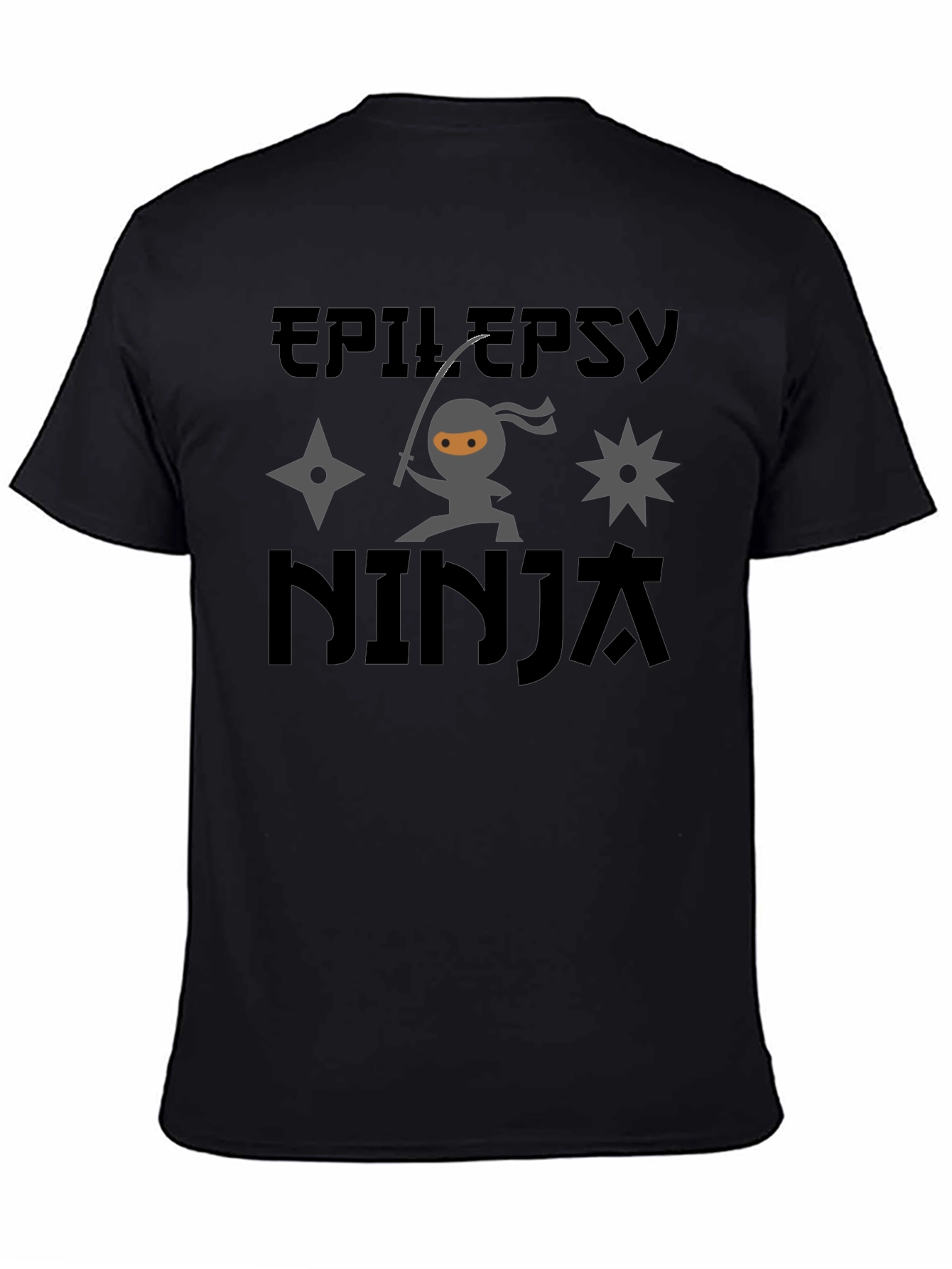 Epilepsy Ninja Graphic Tee - Black Cotton Blend